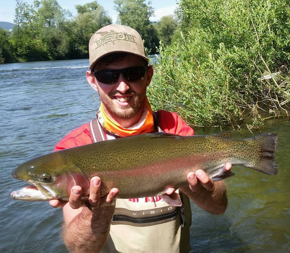 Vah River Slovakia and big rainbow trout - no kill zone