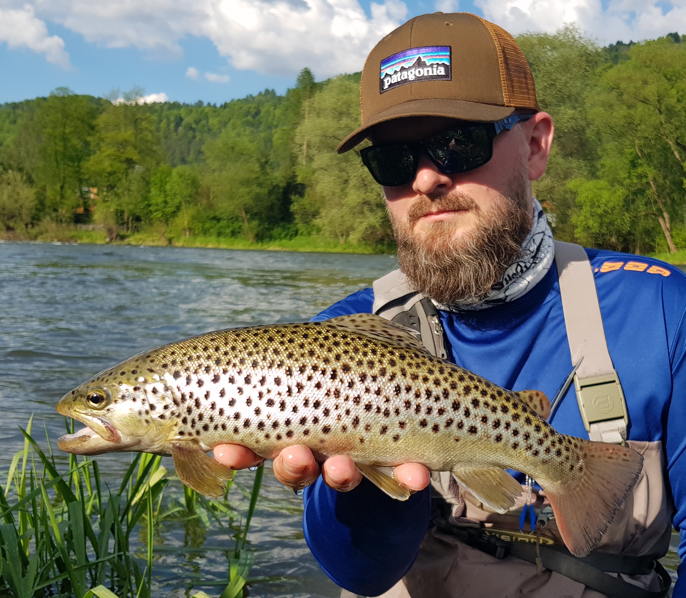 Patagonia cap and nice Brown Trout  - fly fishing in Europe