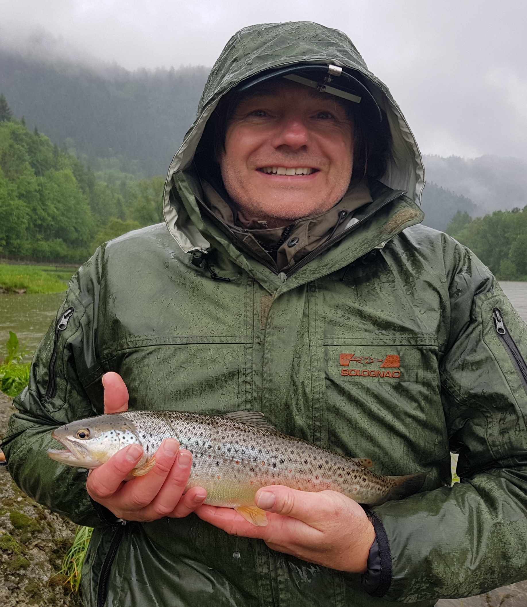 Happy client with Brown Trout cought on Dunajec River, Poland
