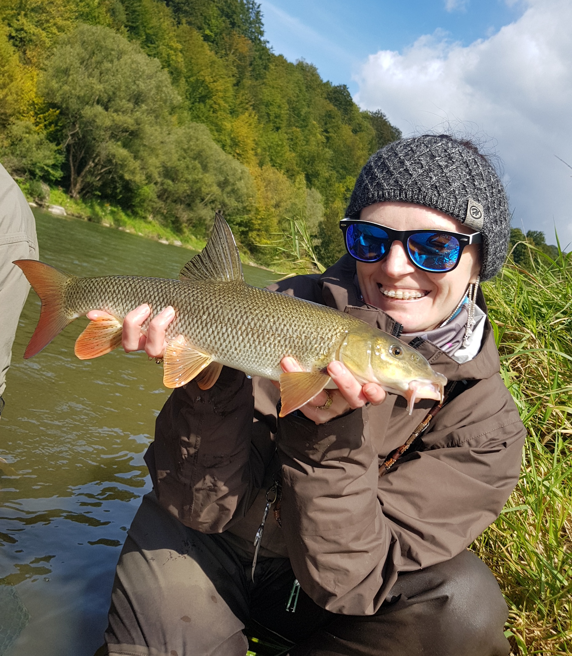 Happy angler- barbel on the fly Fishing trip