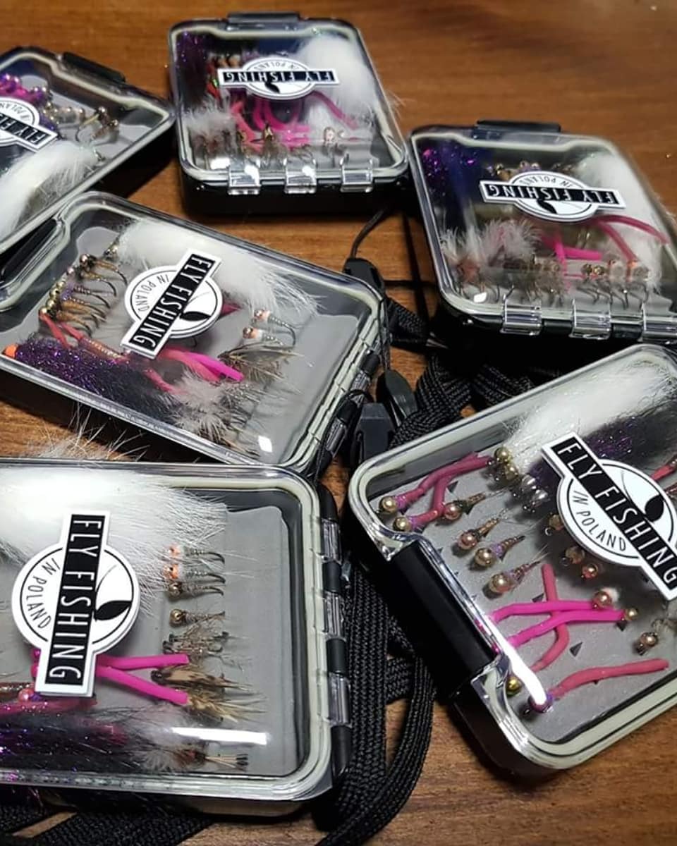 Boxes for fly fishing in Poland guests. Squirmy wormie, San juan worm, czech nymph