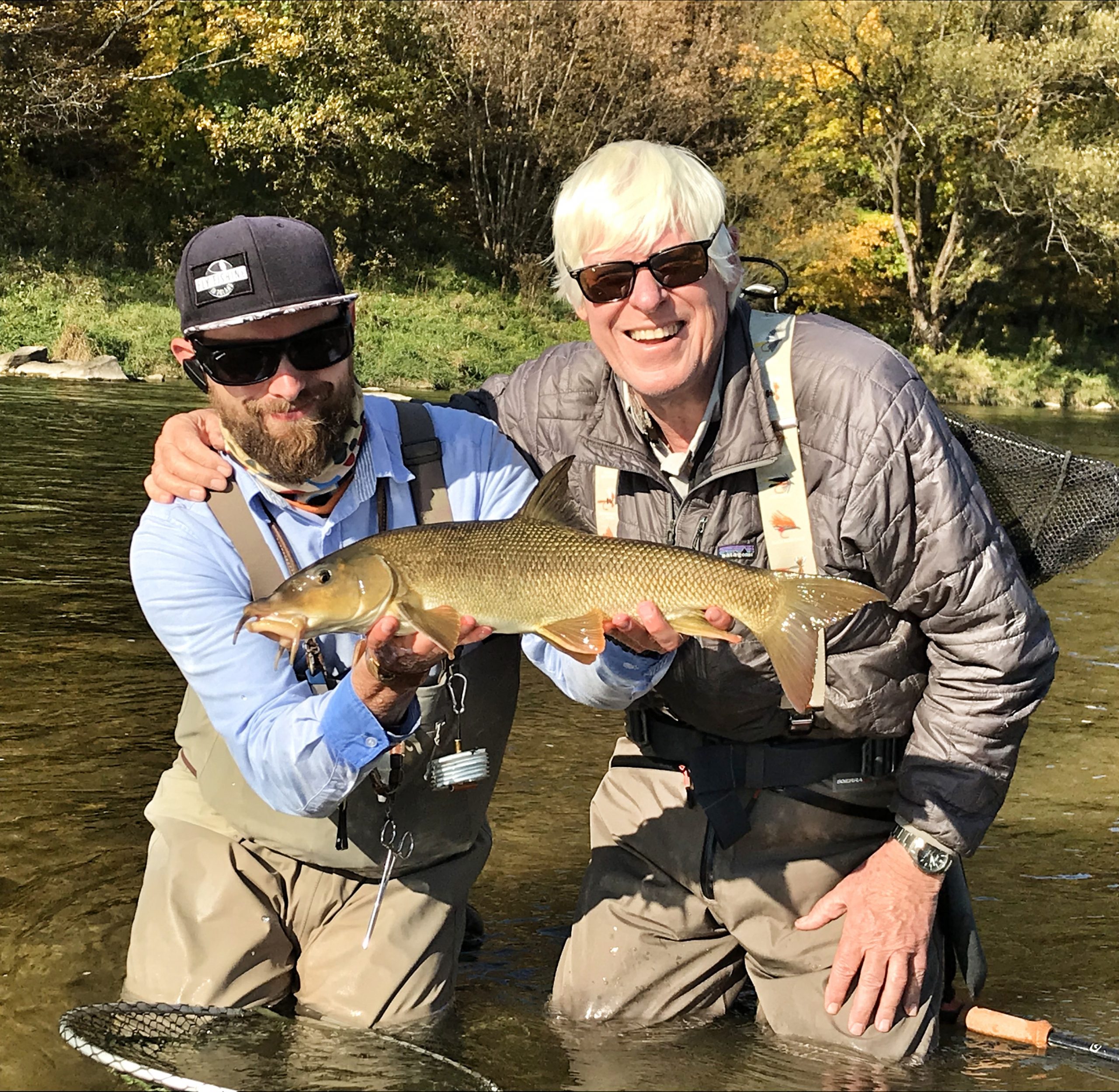 First barbel on the fly - fly fishing trips Poland