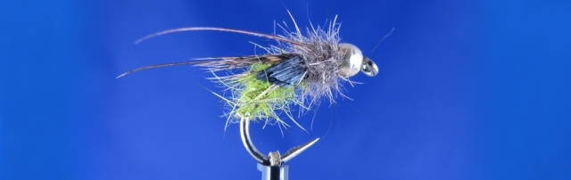 Pupa for June fishing, Green caddis colour dubbing, pheasant tail, partridge feathers , hare dubbing