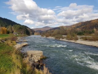 Kayak spot, no-kill area for trout, grayling, Danube Salmon Fly fishing