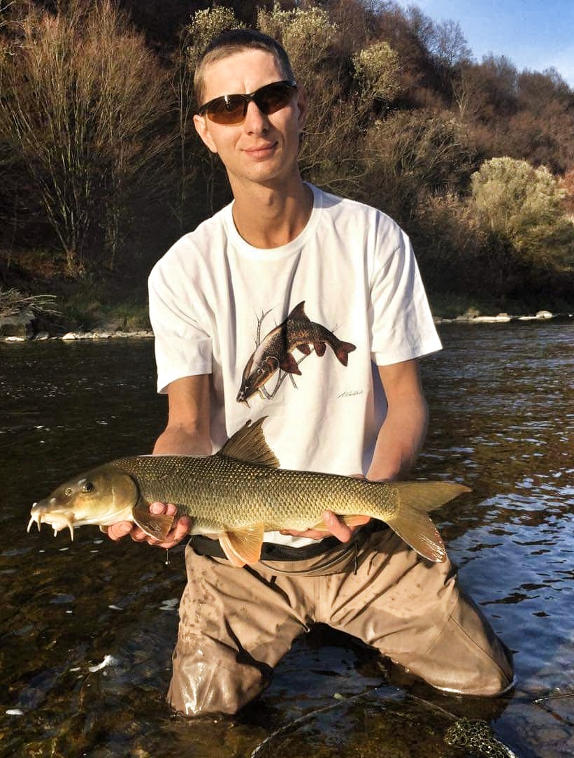 Young angler catch Barbel - catch & release